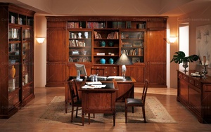 Mobili per ufficio di lusso di alta qualità scrivanie per ufficio in legno per la casa e sedie in <span class=keywords><strong>pelle</strong></span> nera - Product Image 5