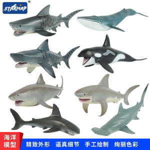 Zhiqu 1/12スケールメガロドンシャークモデル固体プラスチックユニセックスシミュレーション海洋生物海底世界 - Product Image 3