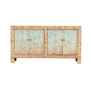Dry Lacquer Cabinet Four-Door Storage Handcrafted Furniture Vintage Chinese Decor