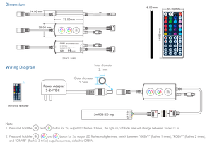 F4-D(WT) 12V RF WiFi &amp; IR 3-Button RGBW Pixel <strong>LED</strong> <strong>Controller</strong> Set <strong>4</strong> Channels Output Tuya APP Cloud Control Step-less Dimming - Product Image 5