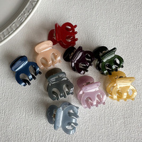 Kinling Fashion Pince à cheveux en acétate de haute qualité en forme de citrouille multicolore pour filles