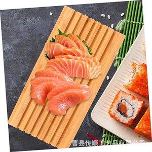 Bandeja de sushi de madera maciza Chuanshun, plato de servir sashimi de bambú, apto para contacto con alimentos, para exhibición en restaurantes - Product Image 1