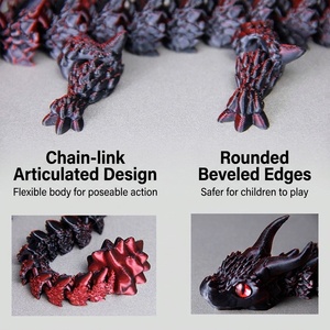 Dragon à double corne imprimé en 3D, best-seller, dragon à grandes cornes, dragon écaillé, créations animales exquises, échelle 1/12 - Product Image 2