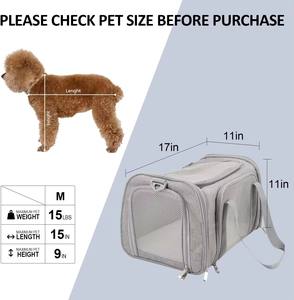 Köpek Seyahati için Açık Kapanışlı ve Havalandırmalı File Tasarımlı Küçük Taşınabilir Çevre Dostu Polyester Evcil Hayvan Taşıyıcısı - Product Image 3