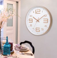 Horloge murale classique moderne à quartz de 8 pouces pour la décoration intérieure, facile à lire, motif circulaire d'aiguille d'affichage analogique