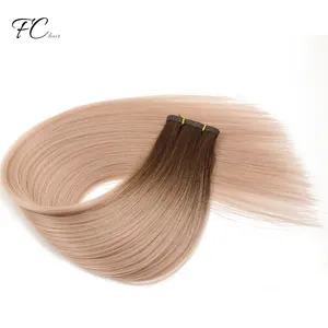 Customized Mixed Balayage Colors Popular Blonde Professional Virgin Cuticle Aligned Virgin Hair Extensions Seamless Skin PU Weft