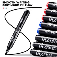 Ensemble de marqueurs d'art professionnels de qualité supérieure, bleu/rouge/noir, pointes en nylon, matériau PP, non effaçables, pour artistes, tableau blanc, graffiti