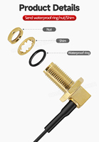 Câble d'antenne étanche SMA femelle à angle droit vers UFL RF1.13 pour extension de traceur GPS, idéal pour le suivi des véhicules et des actifs de flotte