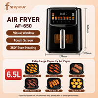 Friteuse à air numérique électrique carrée en plastique 6,5 L avec 10 programmes prédéfinis et des repas plus sains à faible teneur en huile pour la cuisine familiale
