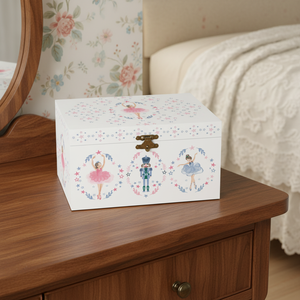 Boîte à bijoux musicale moderne personnalisée en gros, style ballerine, avec miroir intégré, figurine en papier rotative et son de 120 secondes, bibelot musical - Product Image 2