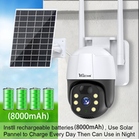 Caméra de Sécurité Solaire Extérieure Wistino V380pro 3MP Étanche avec Vision Nocturne, Audio, Détection de Mouvement et Carte SIM 4G