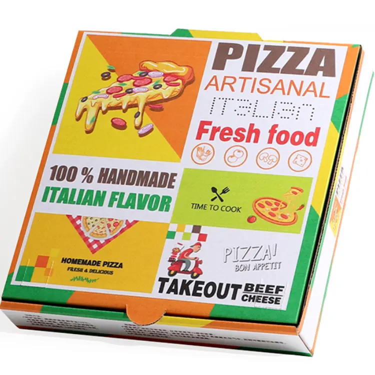 Cajas de Pizza con diseño personalizado impreso, venta al por mayor, Para Pizzas de 7/10/12 pulgadas