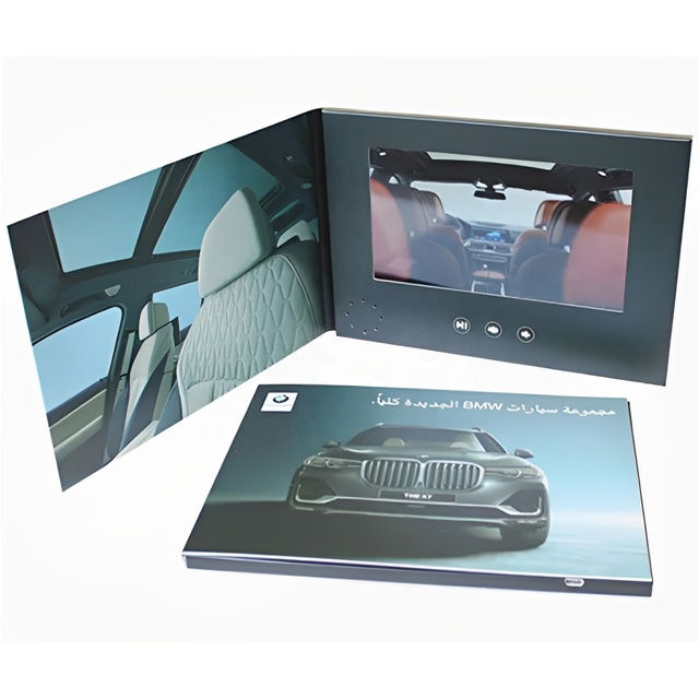 Custom LCD Screen Video Business Card 10 Inch Digital Video Book 7 Inch LCD Screen Video Brochure