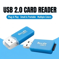 Lector de Tarjetas Mini USB 2.0, Lector de Tarjetas TF Portátil, Compatible con hasta 64 GB para PC y Laptop