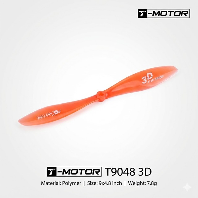 T-MOTOR T9048 3D F3P Propeller 9 X 4.8 Inch High Impact Polymer Metal 2 Blades for Indoor RC Airplane Fixed Wing Slow Fly Drone