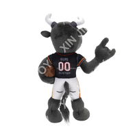 Peluche de vache personnalisée OEM/ODM avec logo d'équipe, mascotte de vache en peluche, jouets en peluche de vache pour uniforme d'équipe sportive, jouet en peluche doux de vache