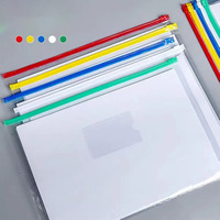 Pochette pour documents A4/A5 en PP résistant, imperméable, imprimée UV, avec tirettes de fermeture éclair colorées, transparente, pour le rangement au bureau