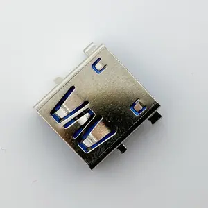 Dongguan Konektor USB Mikro Wanita Berkualitas Tinggi 9 Pin 50 V 0.5 Konektor USB Tipe Insert dengan PCB