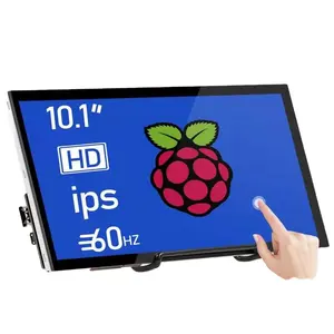 2021热卖覆盆子皮10.1英寸液晶显示器，带10点电容式触摸屏和控制器板16:9比例IPS屏幕