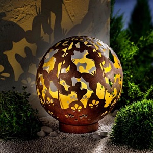 Ngoài trời chiếu sáng hình cầu ánh sáng năng lượng mặt trời hiệu ứng bướm Led trang trí sân vườn thép không gỉ phát sáng bóng điêu khắc - Product Image 2