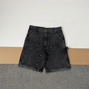 Pantaloncini Cargo da Uomo in Denim Marrone Vintage Streetwear, 100% Cotone, Stile Carpenter, Effetto Distressed, in Twill di Cotone - Offerta Imperdibile - Product Image 3