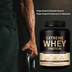 Isolat de protéines de lactosérum de qualité supérieure OEM ODM 90 WPI 5LB Double Rich Chocolate Certifié GMP pour la croissance musculaire Vente en gros transfrontalière - Product Image 2