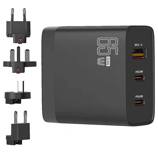 Best Seller 65W GaN Charger 2 Port Type C Adapter Plug With PD Fast Charging Desktop Charger for Phone Laptop Tablet