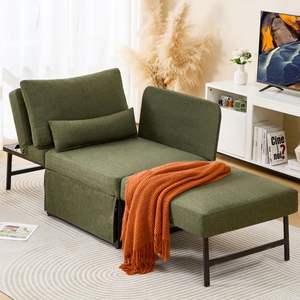 Fauteuil-<span class=keywords><strong>lit</strong></span> 5 en <span class=keywords><strong>1</strong></span> convertible multifonction, canapé-<span class=keywords><strong>lit</strong></span> réglable avec dossier en lin, canapé-<span class=keywords><strong>lit</strong></span> pliable pour appartement - Product Image 1