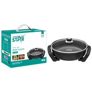 Sartén Eléctrica Antiadherente WINNING STAR <span class=keywords><strong>de</strong></span> 1500W, Modelo ST-9675, Fabricada en Aluminio Fundido a Presión, con Perilla <span class=keywords><strong>de</strong></span> Temperatura <span class=keywords><strong>de</strong></span> 5 Niveles y Tapa <span class=keywords><strong>de</strong></span> Vidrio - Product Image 1