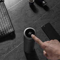 Botol Air Terisolasi Termos Titanium Bahan Dalam Dinding Ganda Tampilan Tperatur 17 Grosir