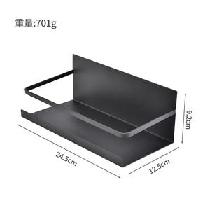 Étagère magnétique rectangulaire à 1 niveau pour réfrigérateur, organisateur de rangement suspendu pour étagère latérale de réfrigérateur de cuisine, ensemble noir et blanc - Product Image 4