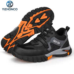 YIZHONCO <span class=keywords><strong>scarpe</strong></span> da lavoro da uomo in maglia di punta in acciaio antiscivolo traspirante leggero intersuola con Design flessibile <span class=keywords><strong>scarpe</strong></span> da lavoro da uomo - Product Image 1