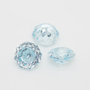 Wuzhou synthétique pierre précieuse 8mm bleu mer clair octogonal Rose coupe Zircon pierre nue bijoux à bricoler soi-même - Product Image 4