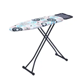 Adjustable Height Ironing Board with Iron Rest Holder Stand, 4 Leg, Home Laundry Room or Dorm Use