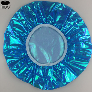 Iridescent single layer reusable waterproof bath cap shower cap
