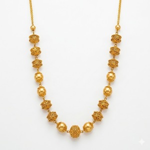 Collar Mala Antiguo de Plata 925 con Cuentas, Cadena Larga de Diseño Tradicional, Joyería Étnica Hecha a Mano, Regalo de Moda para Mujer - Product Image 1