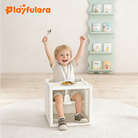 Chaise de soutien ergonomique 4-en-1 en plastique pour bébé avec table de construction, écologique et durable pour l'apprentissage de la position assise, stabilité anti-basculement
