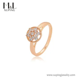 ML127745 XUPING ML Store luxury accessories woman ladies jewelry Luxury Floral Crystal Zircon Classic Wholesale Finger Ring