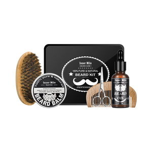 Kit de toilettage <span class=keywords><strong>pour</strong></span> hommes, soins <span class=keywords><strong>pour</strong></span> <span class=keywords><strong>la</strong></span> <span class=keywords><strong>barbe</strong></span>, organique, boîte métallique, Premium, <span class=keywords><strong>coffret</strong></span> cadeau - Product Image 1