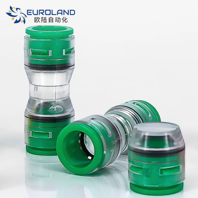 3mm Green Micro duct Connectors Joint Fittings For Air Blowing Fibre Optic Cable