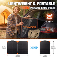 Panneau solaire ultra-léger 1390x782mm 200W, modèle MAX-BM2002B, avec sortie MC4 18.2V 11A, module PV portable pliable pour camping-car