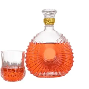 Stocked Hot 1000ML 750ML Leerer Alkohol Wodka Brandy Frosted Wine Glass Bottle Sale