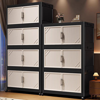 Mueble de Almacenamiento Multifuncional Plegable de Plástico Moderno de 5 Niveles para Sala de Estar, Cocina, Dormitorio, Bebés, Sin Instalación