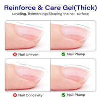 Gel épais JOUS pour la construction et le durcissement des ongles, application sur les pointes, haute transparence, durcissement en 60 secondes, prévient la casse et le relevage