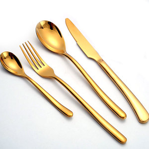 Cubiertos acero inoxidable dorado dao nĩa và muỗng đặt Flatware <span class=keywords><strong>Set</strong></span> thép không gỉ thiết lập dao kéo - Product Image 1
