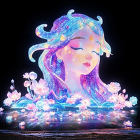 Schlafendes Mädchen Lichtinstallation Nachtszene Thanksgiving Diwali Abschlussfeier Handgefertigte Wasserdichte Leuchtende Außen-/Innendekoration