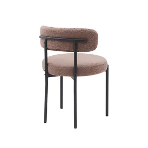 Offre Spéciale luxe de haute qualité doux éponge rembourré mode chanvre tissu tissu café salle à manger chaise pour Restaurant salon