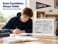 Kylendar – Planificateur intelligent en acrylique de 7,5 pouces pour étudiants, calendrier numérique E-Paper pour le suivi des devoirs, le compte à rebours des examens et la planification des études