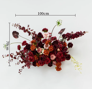 Arrangement floral artificiel <span class=keywords><strong>de</strong></span> luxe M800, <span class=keywords><strong>rouge</strong></span> bordeaux <span class=keywords><strong>et</strong></span> <span class=keywords><strong>noir</strong></span>, <span class=keywords><strong>centre</strong></span> <span class=keywords><strong>de</strong></span> <span class=keywords><strong>table</strong></span> floral pour mariage, événement, décoration <span class=keywords><strong>de</strong></span> la maison - Product Image 6