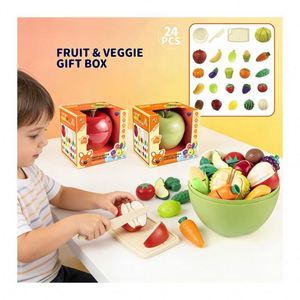 ชุดทำอาหารเด็ก ของเล่นครัว ชุดของเล่นทำอาหารเสมือนจริง หั่นผักผลไม้ ของเล่นเสริมพัฒนาการเด็กเล็ก ของเล่นบทบาทสมมติ พลาสติก - Product Image 4
